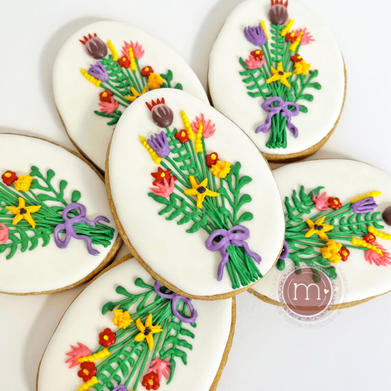 galletas personalizadas para boda con flores