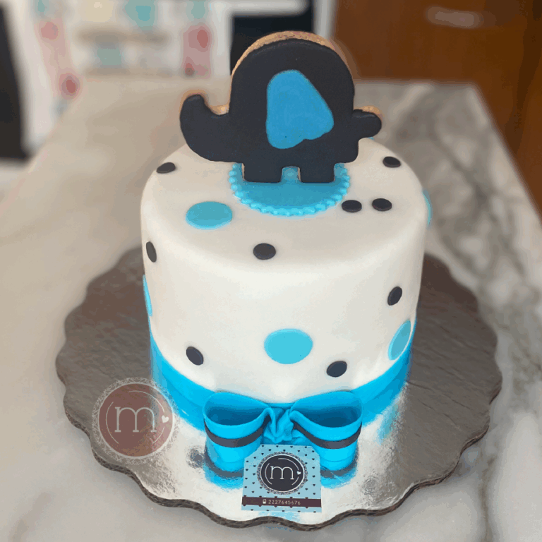 pasteles fondant azul bebé