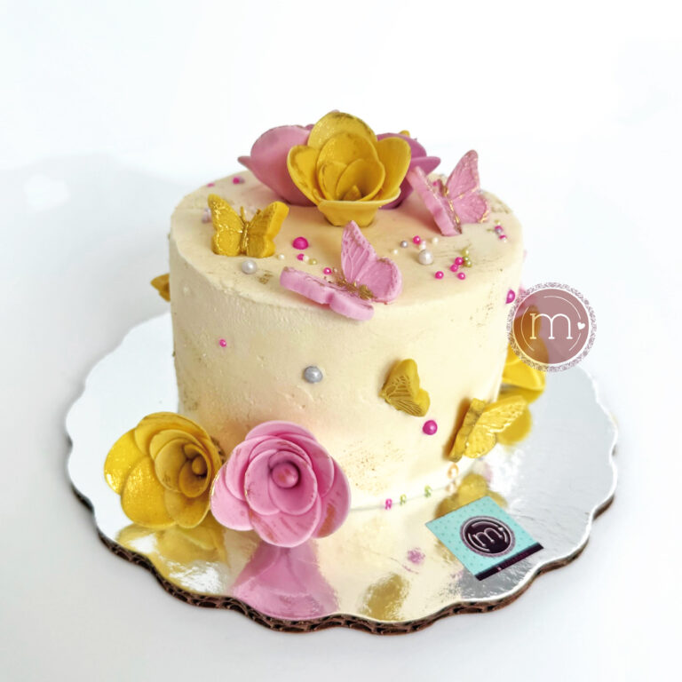 pasteles personalizados con flores de fondant