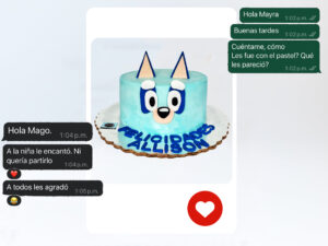 postres pastel de bluey
