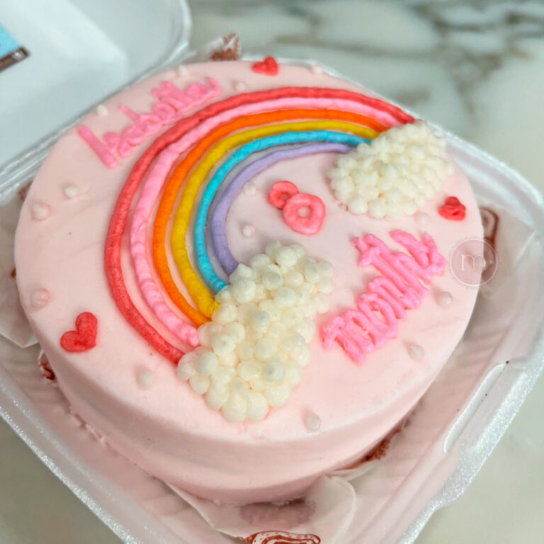 mini pastel rosa arco iris