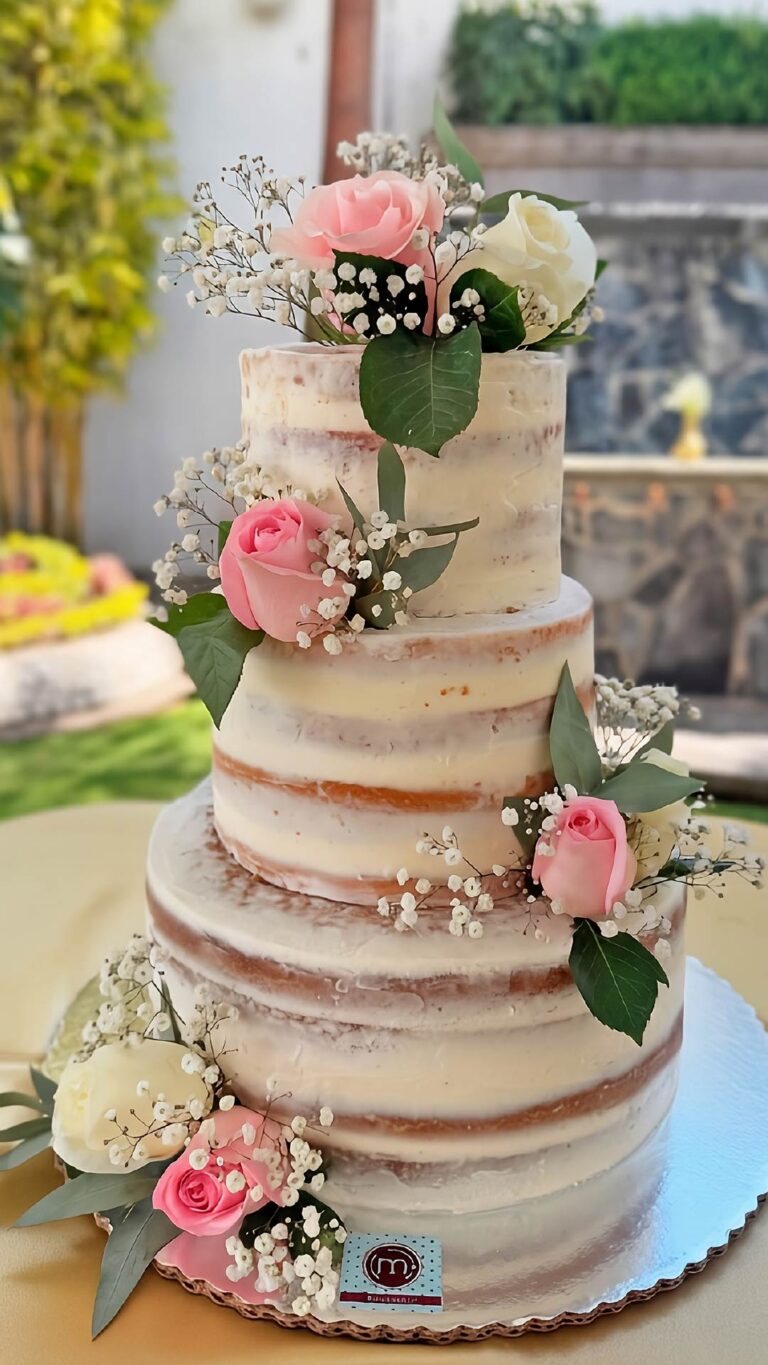 naked cake con flores 1