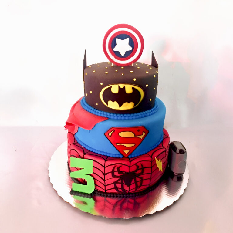 pastel fondant de súper heroe